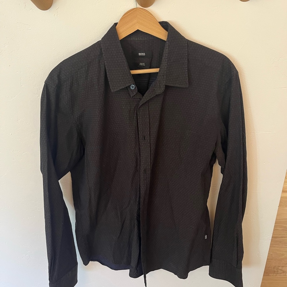 Boss Men's Dark Brown Casual Shirt